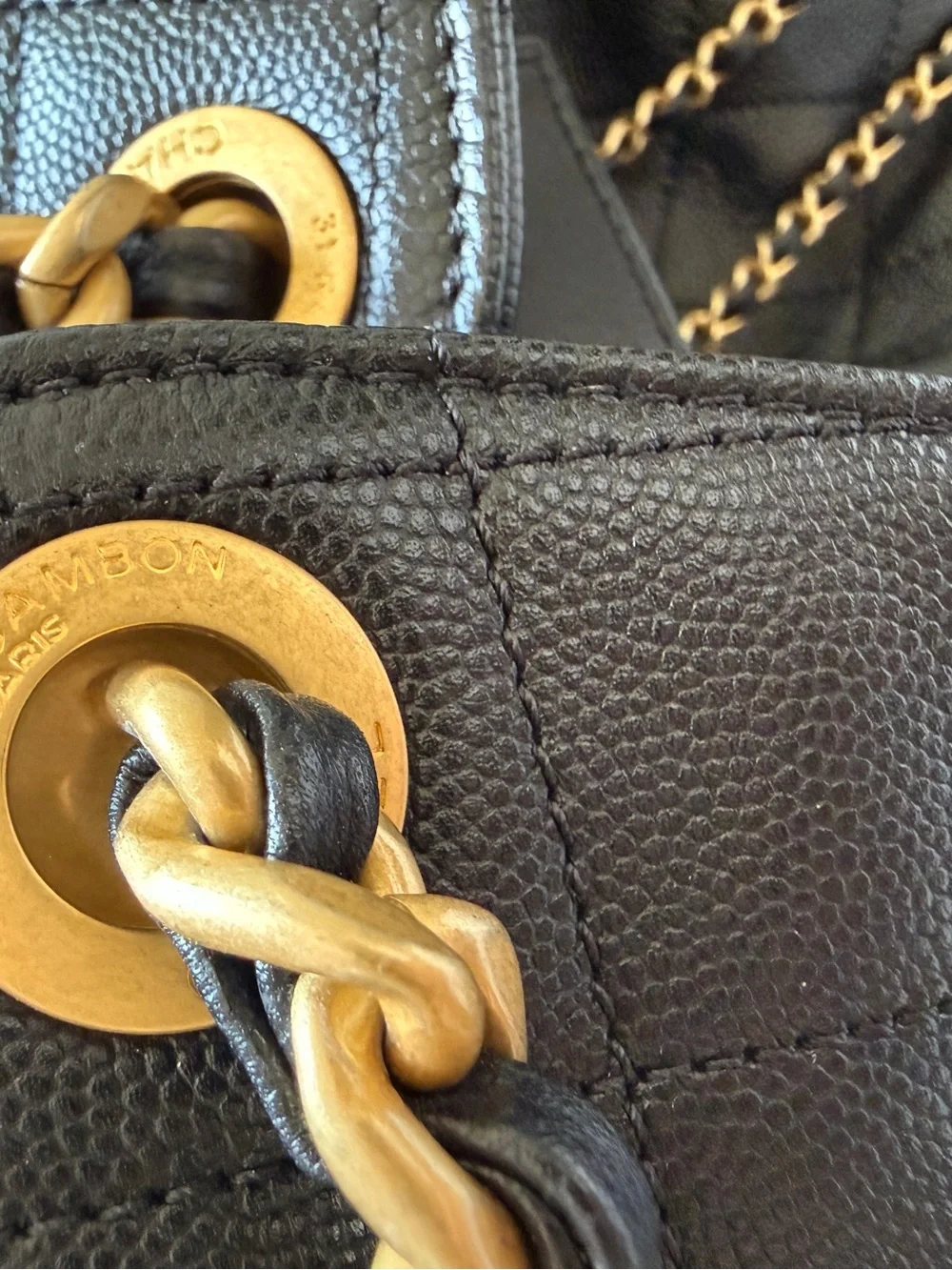 Chanel 25 Black, Medium, Antique Gold Hardware